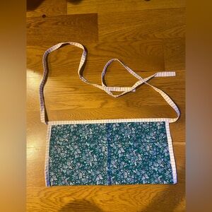 Floral Half Apron handmade with Striped Ties